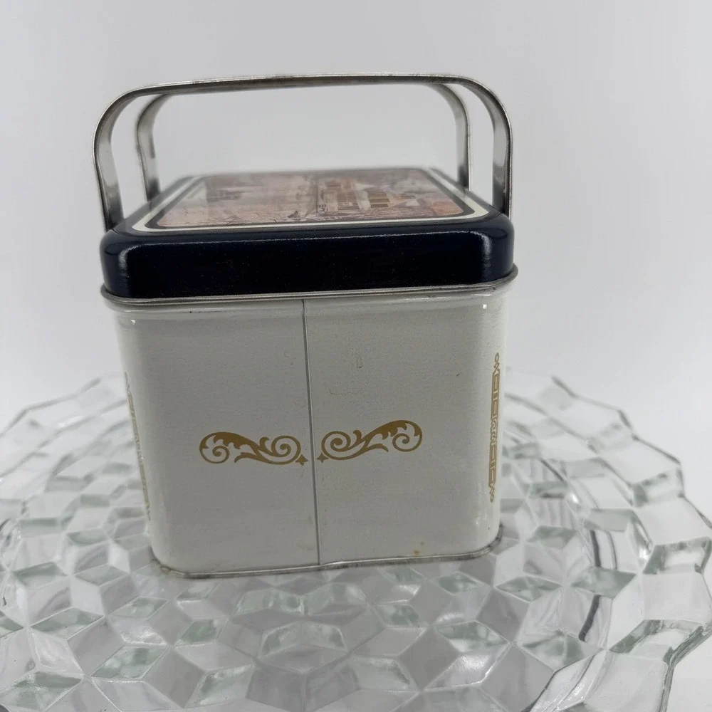 Saturday Evening Post Tin Box Collectible VTG Metal Trinket Storage Picnic Scene